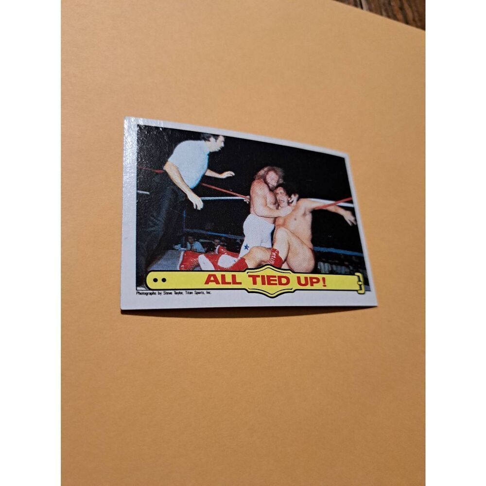 Vintage 1985 WWF All Tied Up WWF Card #27 Andre the Giant Big John Studd Topps